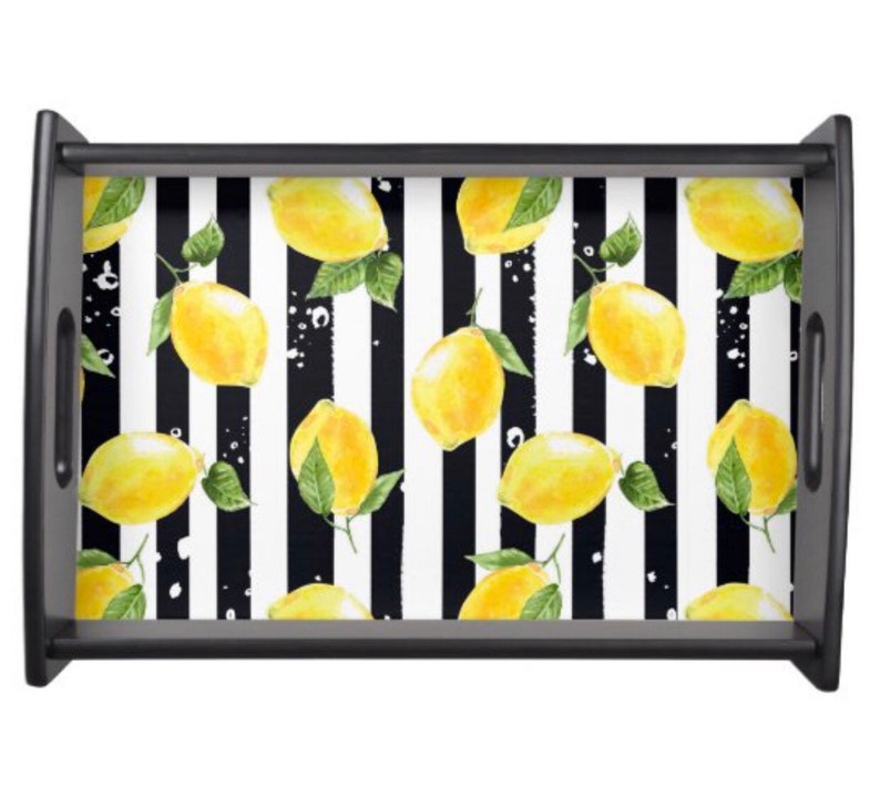Lemons Marble Trivet, Yellow Lemon with Black Stripe, Lemon Kitchen Decor image 9
