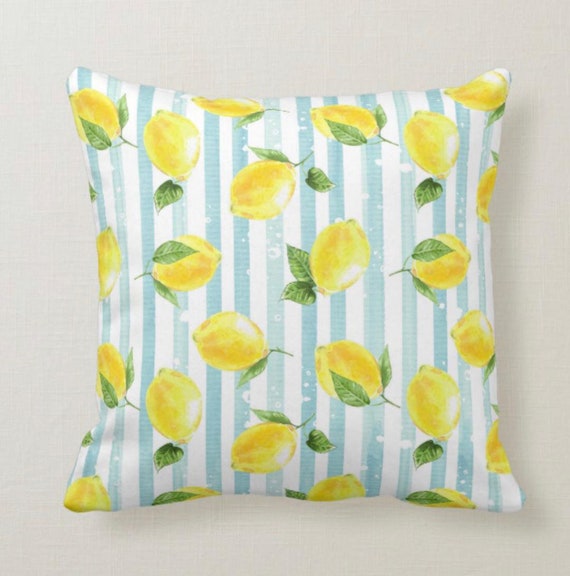 lemon print pillows