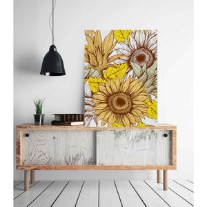 Sunflower Wall Art, Sunflower Print, Poster, Ready to Frame, Sunflower Wall Decor, Sunflower Home Decor, Sunflower Floral Print image 8