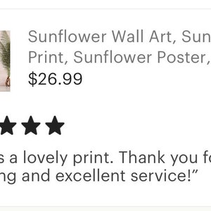 Sunflower Wall Art, Sunflower Print, Sunflower Poster, Ready to Frame, Sunflower Wall Decor, Sunflower Decor Wall, Sunflower Floral Print image 2