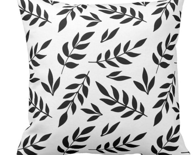 Black & White Botanical Throw Pillow