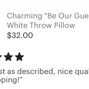 Charming Be Our Guest Black & White Throw Pillow image 2