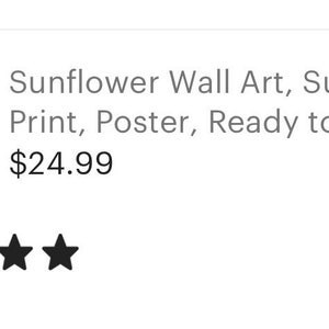 Sunflower Wall Art, Sunflower Print, Poster, Ready to Frame, Sunflower Wall Decor, Sunflower Home Decor, Sunflower Floral Print image 3