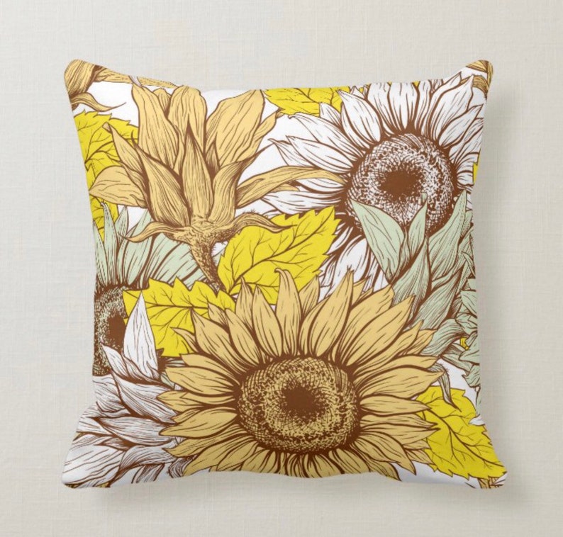 Sunflower Pillow, Pillow and Insert, 16 X 16, Totally Washable, Sunflower Home Decor, Front Porch Pillow, Floral Pillow image 9