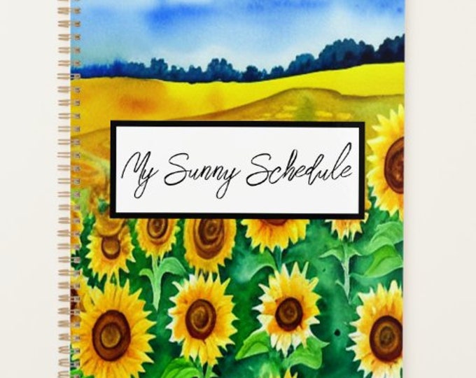 2024 Undated Sunflower Planner "My Sunny Schedule" Wild Like a Sunflower, Sunflower Gifts, Valentine Gift For Her