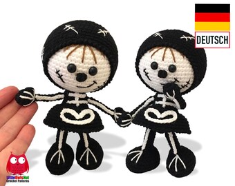 159DE Häkelanleitung Puppe im Skeleton Kleid - Amigurumi PDF Stelmakhova Etsy