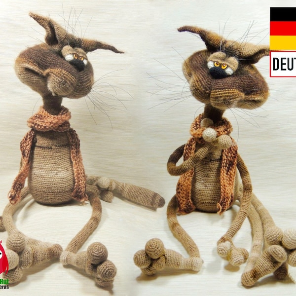 120DE Häkelanleitung Amigurumi Brauner Kater Ostap - PDF Pertseva Etsy