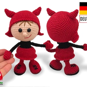 158DE Häkelanleitung Puppe im Halloween Kleid - Amigurumi PDF Stelmakhova Etsy