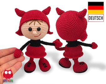 158DE Häkelanleitung Puppe im Halloween Kleid - Amigurumi PDF Stelmakhova Etsy