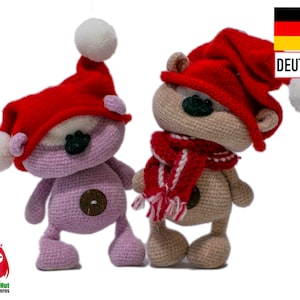 139DE Häkel- und Strickanleitung - Süßes Bärchen “Leckerchen” mit gestrickten Mützen Amigurumi PDF Pertseva Etsy