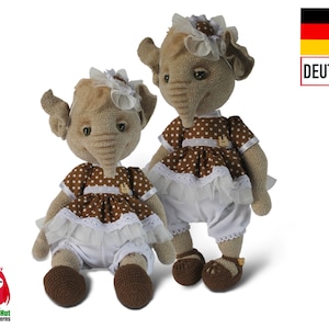154DE Häkelanleitung - Elefant Marie PDF Amigurumi Astashova Etsy