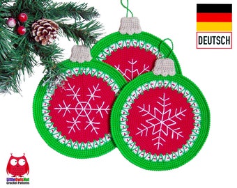 182DE Häkelanleitung Weihnachtskugeln Topflappen - Pdf Zabelina Etsy