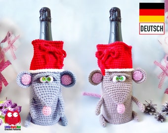 245DE Häkelanleitung Flaschenüberzug Ratte - PDF Knittoy Etsy