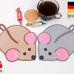 241DE Häkelanleitung Maus Topflappen - Amigurumi PDF Zabelina Etsy