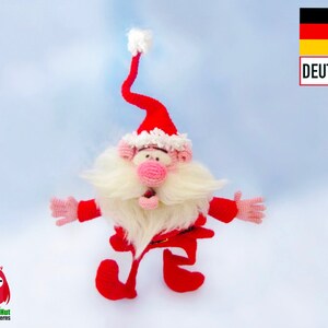 057DE Häkelanleitung - Fröhlicher Weihnachtsmann Pdf Bakaeva Etsy