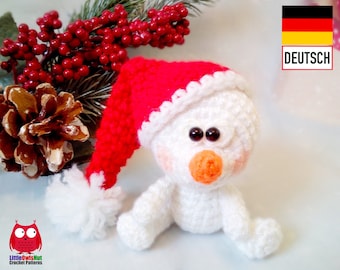 279DE Häkelanleitung Kleiner Schneemann - Amigurumi PDF Knittoy Etsy