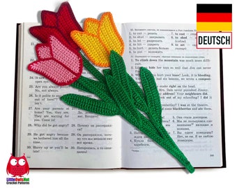 044DE Häkelanleitung Tulpe Lesezeichen - PDF Zabelina Etsy