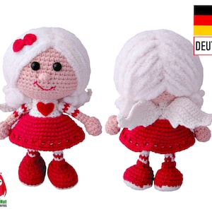 125DE Häkelanleitung - Puppe im Valentin-Kleid Amigurumi PDF Stelmakhova Etsy