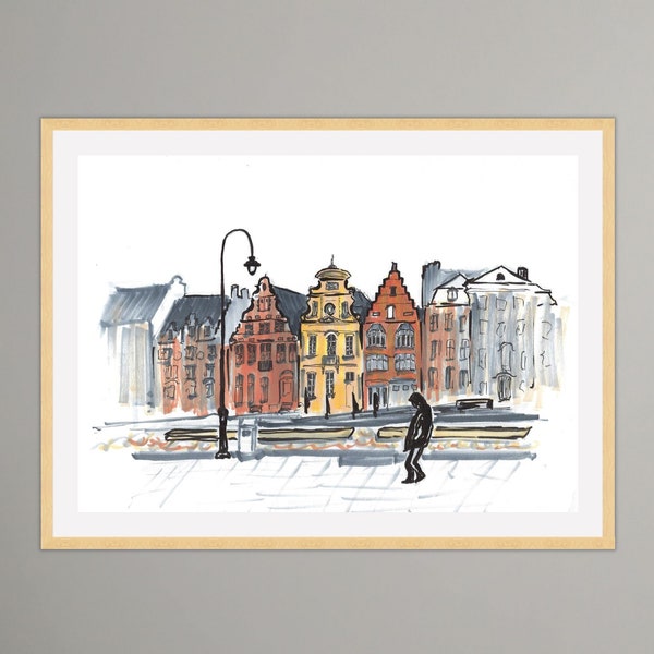 Sketch art for home decor, urban sketch, sketch print, cityscape artwork