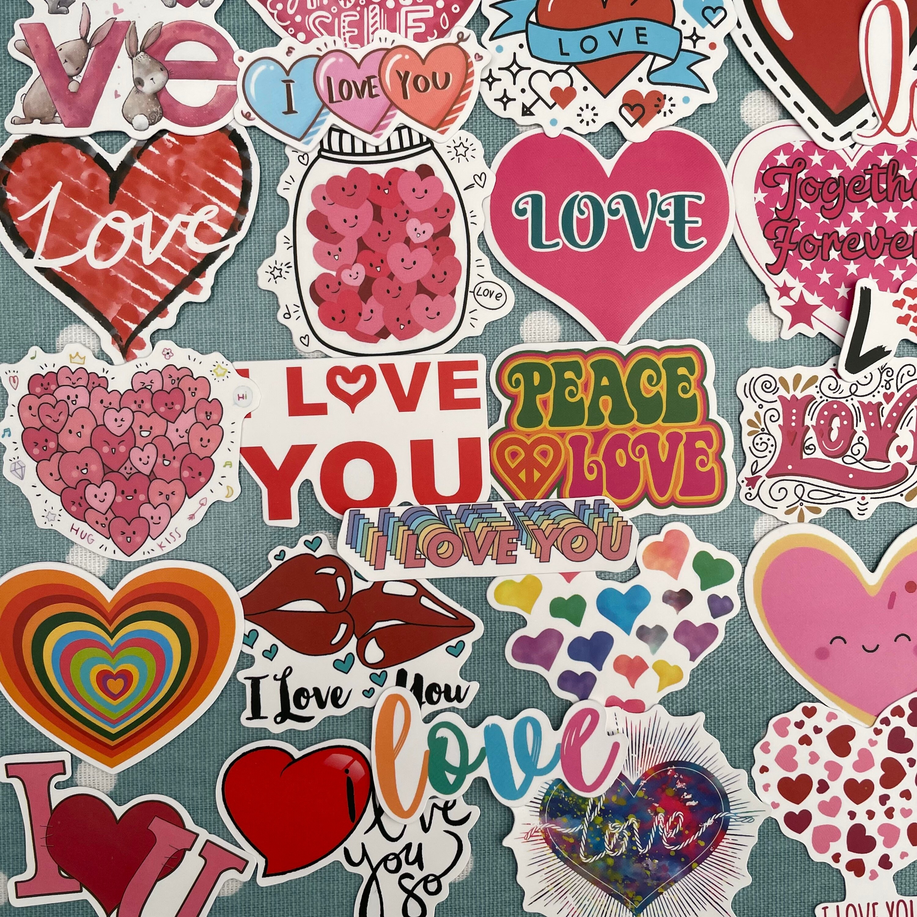 Love and Romance Stickers. Assorted Pack of 50 Etsy UK