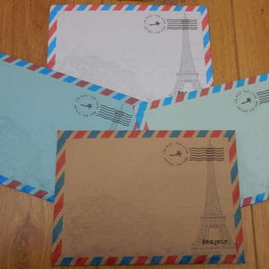 Sobres de correo aéreo autosellados C5 de estilo vintage de París