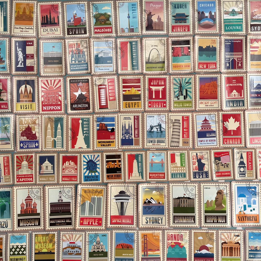 Travel Destination Stickers of the World. Travel Stickers - Etsy