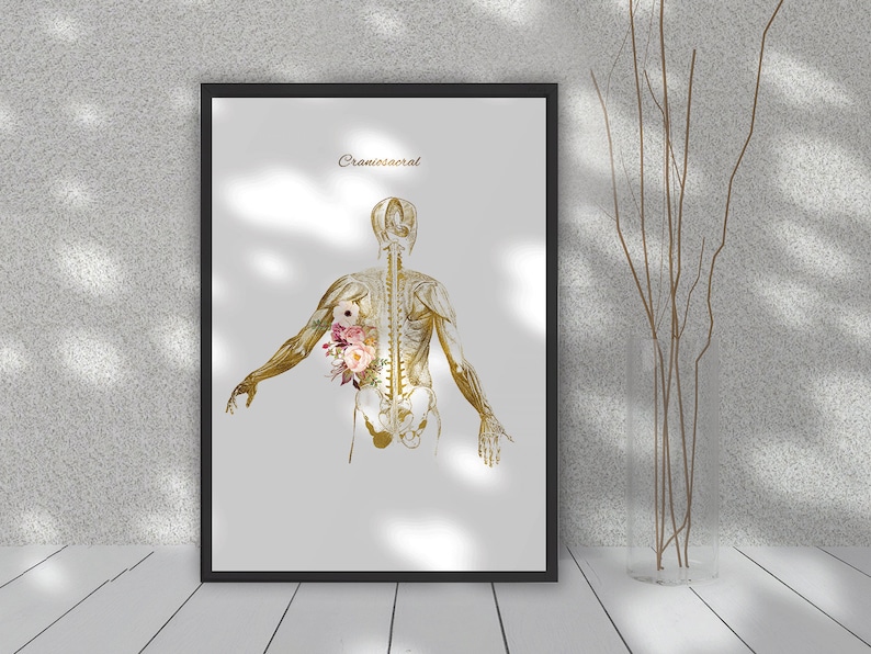 Osteopathy Massage Therapy Poster Osteopathic Physician Manual Osteopath Office Craniosacral Therapy Print CST Alternative Therapy Art,