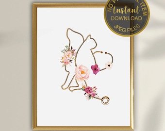 Vet Gift, Veterinarian Wall Art, Vet Graduation Gift, Vet Tech Gift, Veterinary Office Decor, Printable Art