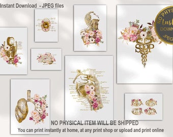 SLP Anatomy Art Prints Set, Speech Therapy Decor, Speech Pathology Wall Art, SLP Office Decor, Medical Anatomy Printable