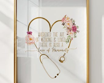 Doctor Gift Printable, Doctor Office Decor, Medical Quote Wall Art, Physician Appreciation Gift, Medical Graduation Gift
