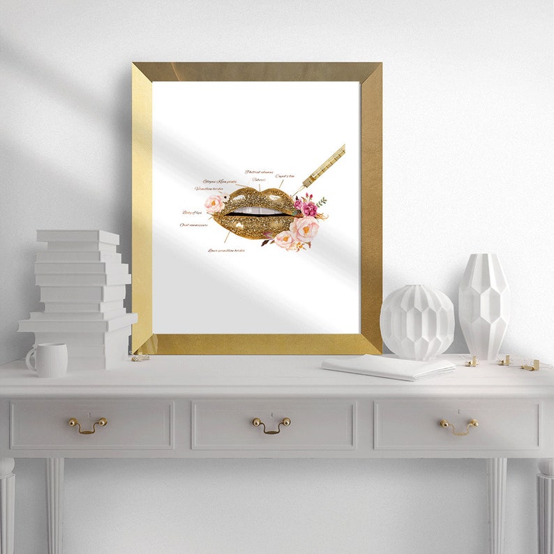 Lip Injection Lip Anatomy Printable Wall Art Beauty Salon | Etsy