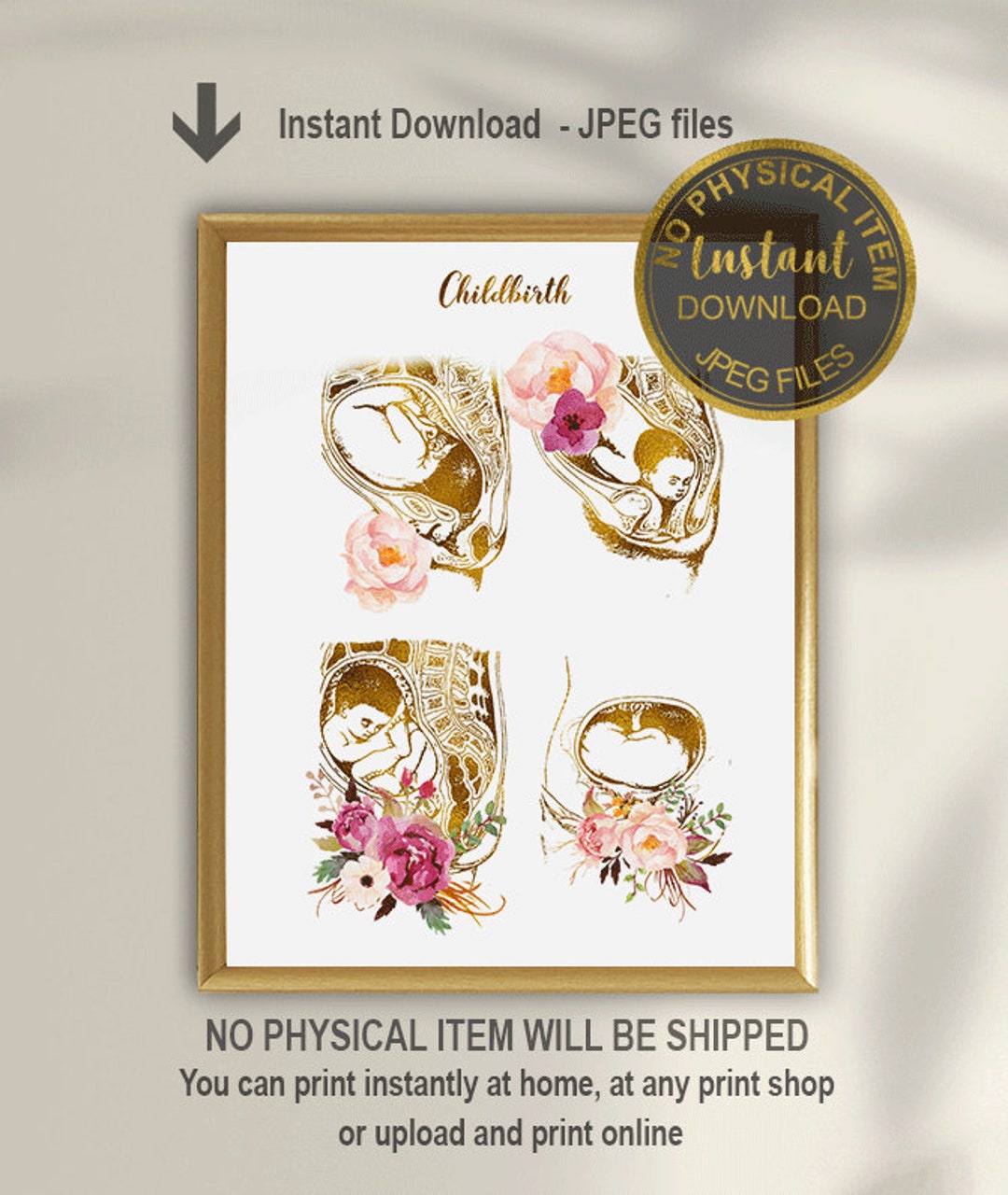 Midwife Print Printable Art Obgyn Art Print Midwife Office - Etsy