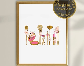 MakeUp Poster, Printable, Makeup Art Print, Makeup Print, Beauty Art Print, Beauty Salon Decor, MakeUp Artist Decor, Makeup Studio Decor