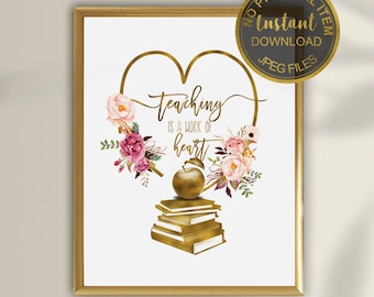 Teacher Appreciation Gift, Thank You Teacher Gift, End Of Term Teacher Gift, Teacher Gift Idea, Teacher Office Decor, Printable Art