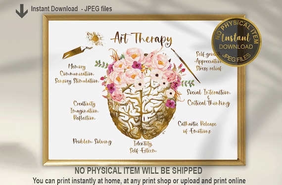 Art Therapist Gift, Art Therapy Wall Art, Mental Health Office Decor, Creative Therapy Print, Printable Poster
