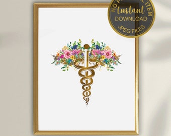 Medical School Gift, Caduceus Art Print, Doctor Gift, Medical Student Gift, Doctor Graduation Gift, Physician Assistant Gift, Future Doctor