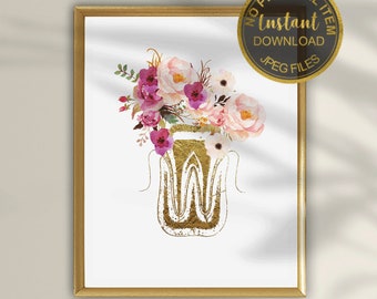 Dental Art Printable, Dentist Gift, Dentist Office Decor, Tooth Art, Dental Anatomy, Dental Office Wall Decor, Dental Hygienist Gift