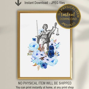 Lady Justice Print Law Student Gift Attorney Art Law - Etsy