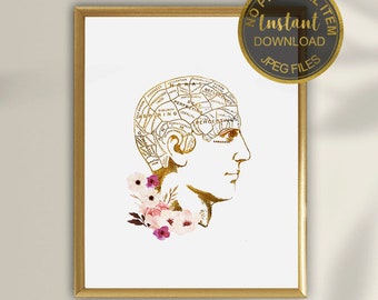 Póster de psicología, impresión artística de psicología, regalo de psicología, decoración de oficina de psicólogo, arte mural de psicología, regalo de psiquiatra, impresión de psicología