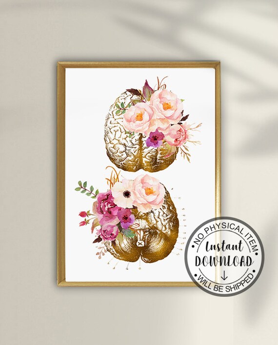 Psychology Gift Brain Art Print Psychology Art Print Brain Etsy