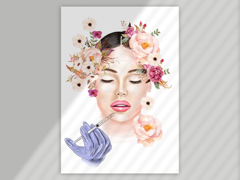 Lip Filler Art Lip Botox Poster Hyaluronic Acid Scin Etsy UK