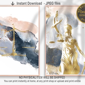 Lawyer Poster Modern Art Set for Lawyer Graduation Gift, Attorney Office Decor, Law Student Printable Wall Art, Digital Download