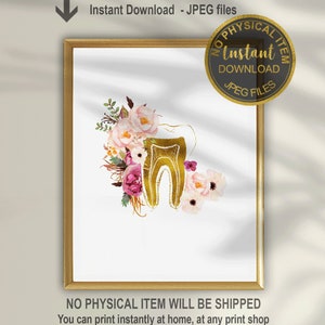 Dental Print, Dentist Gift, Dentist Hygienist, DDS Dentist, Dentist Assistant Gift, Dentist School Graduation Gift, Tooth Anatomy Art Print