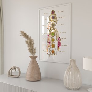 Wellness center printable wall art with elegant chakra energy design