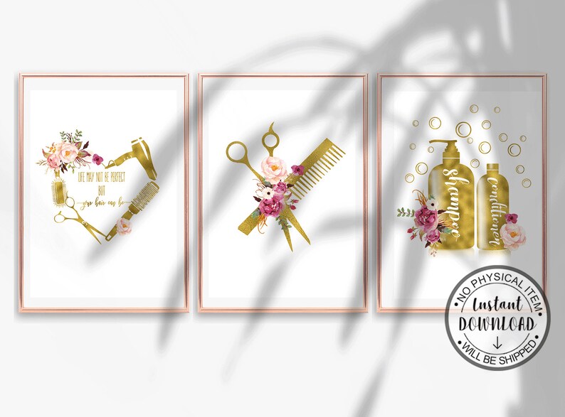 Hair Salon Wall Decor Beauty Salon Poster Hairdresser Gift Etsy