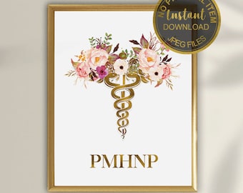 PMHNP Caduceus, Psychiatric print, Psychiatric Mental Health Nurse Practitioner Gift, Graduation Gift, Mental Health Gift, PMHNP Graduation