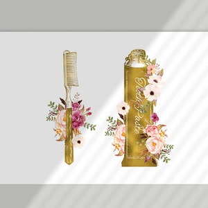 May include: Gold comb and tube of hair paste with floral accents. The tube says "Hair Paste".