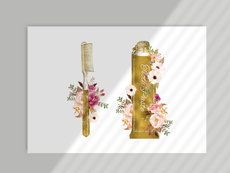 May include: Gold comb and tube of hair paste with floral accents. The tube says "Hair Paste".