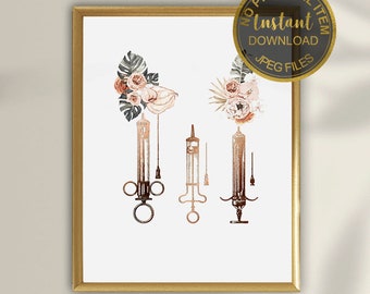 Syringe Print, Registered Nurse Gift, Medical Art, Nurse Graduation Gift, Nursing School, Doctor Gift Medical School Hypodermic Syringe Art