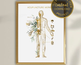 Acupuncture Meridians, Acupuncturist Gift, Acupuncturist Office Wall Art, Meridians Art, Acupuncture Room Decor, Meridians Art, ENORASIS